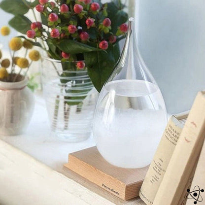 Storm Glass | Unique Weather Predictor with Elegant Wooden Base | Postmodern Decor for Accurate Forecasting 3