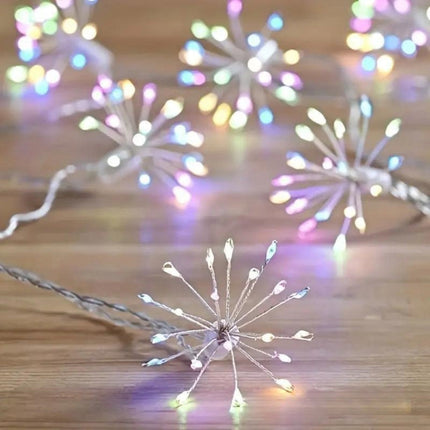 Copper Starburst Fairy Lights with 200 Warm White LEDs | Flexible USB-Powered Decor for Indoor and Outdoor Use