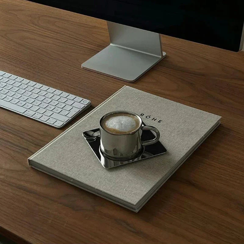 Stylish Coffee Mug Set with Tray & Spoon | Durable Stainless Steel for Everyday Use 2