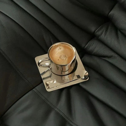 Stylish Coffee Mug Set with Tray & Spoon | Durable Stainless Steel for Everyday Use 5