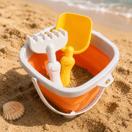 Foldable Sand Bucket Beach Toys Set with Scoops & Molds | Outdoor Fun for Kids and Family Holidays
