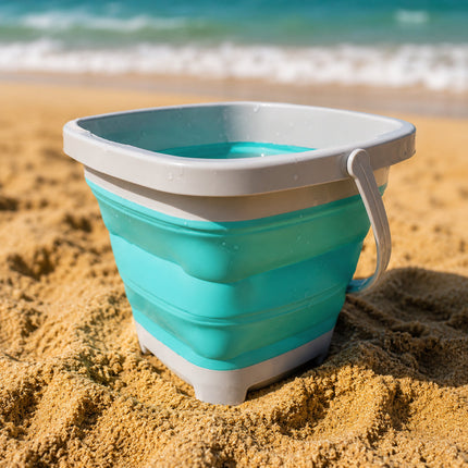 Foldable Sand Bucket Beach Toys Set with Scoops & Molds | Outdoor Fun for Kids and Family Holidays