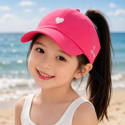 Kids Baseball Cap with Ponytail Opening & Sun-Shading Brim | Perfect Hat for Outdoor Play and School Activities