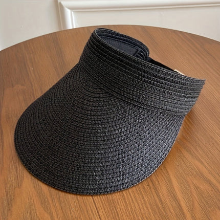 Wide Brim Sun Hat with Foldable Straw Visor | Lightweight Shade for Beach and Outdoor Activities
