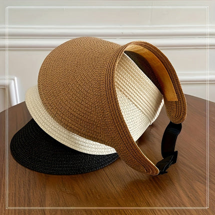 Wide Brim Sun Hat with Foldable Straw Visor | Lightweight Shade for Beach and Outdoor Activities