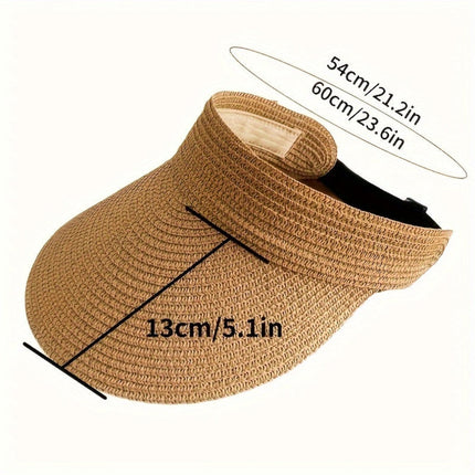 Wide Brim Sun Hat with Foldable Straw Visor | Lightweight Shade for Beach and Outdoor Activities