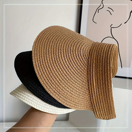 Wide Brim Sun Hat with Foldable Straw Visor | Lightweight Shade for Beach and Outdoor Activities