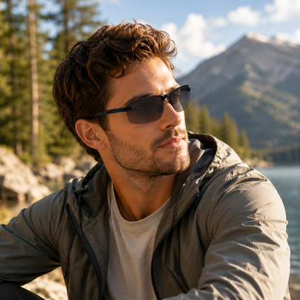 Photochromic Polarized Sunglasses with UV400 Protection | Wraparound Outdoor Glasses for Driving and Active Use