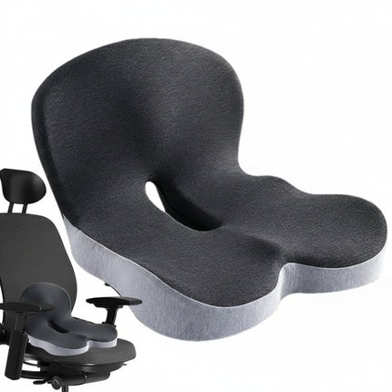 Memory Foam Seat Cushion with Back Support for Office Chair and Car Seat | Pressure-Reducing Comfort for Long Sitting Hours