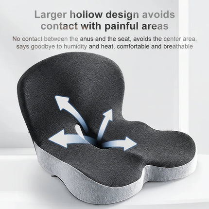 Memory Foam Seat Cushion with Back Support for Office Chair and Car Seat | Pressure-Reducing Comfort for Long Sitting Hours