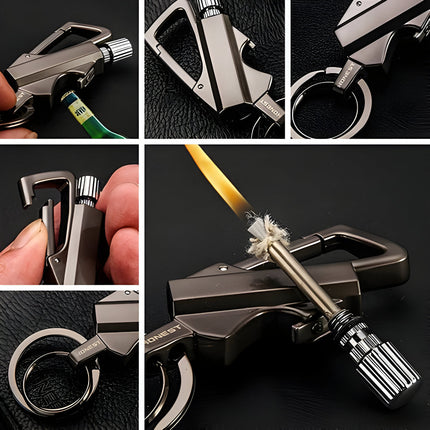 Waterproof Fire Starter Keychain, Flint and Steel Survival Gear with Bottle Opener