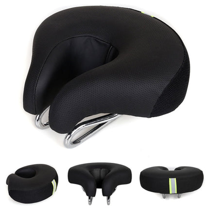 Noseless Bike Seat for Men and Women, Mountain Bike Saddle with Thick Soft Padding, Comfortable Bicycle Saddle