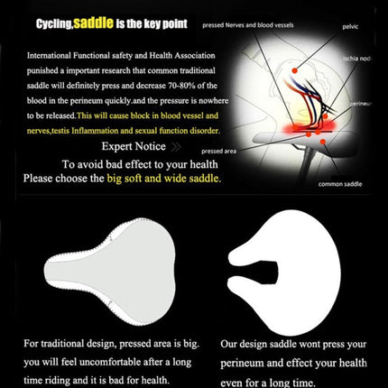 Noseless Bike Seat for Men and Women, Mountain Bike Saddle with Thick Soft Padding – image 6