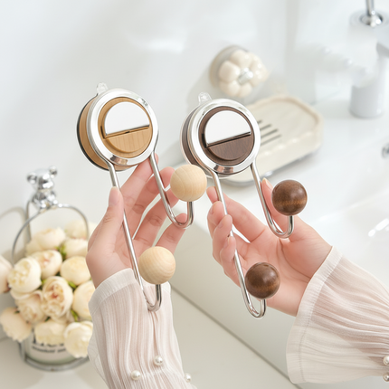 Self-Adhesive Toilet Paper Holder with Modern Wood Grain Design | Drill-Free Installation for Easy Bathroom Organization
