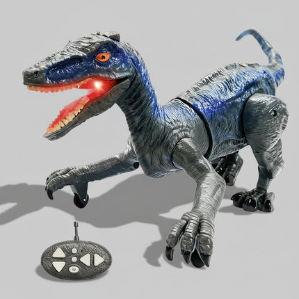 Remote Control Velociraptor Dinosaur Toy with Lights, Sounds & Spray | Interactive Fun for Kids' Imaginative Play