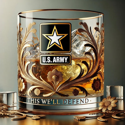 Engraved Veteran Tribute Glass Decor with Meaningful Design | Elegant Memorial Display for Honoring Service