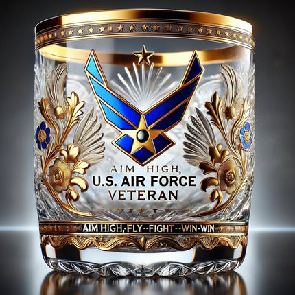 Engraved Veteran Tribute Glass Decor with Meaningful Design | Elegant Memorial Display for Honoring Service