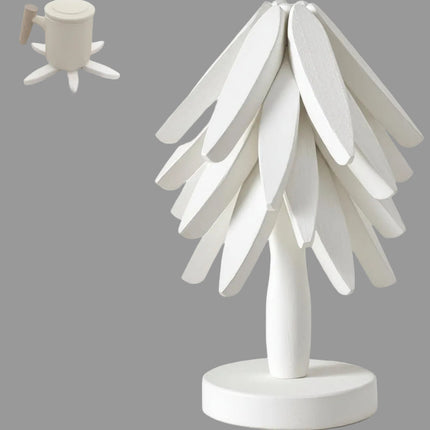 Wooden Folding Trivet Set with Heat Resistance | Space-Saving Tree Design for Protecting Surfaces