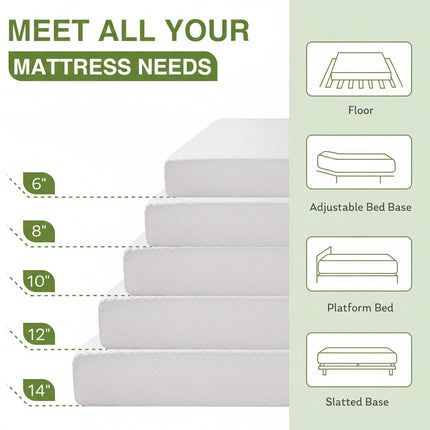 Memory Foam Mattress Twin Size with Adaptive Support Design | Balanced Sleep for Kids and Adults