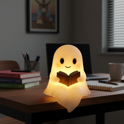 Ghost Table Lamp Night Light with Warm LED Glow | Cute Decor for Bedside and Nursery