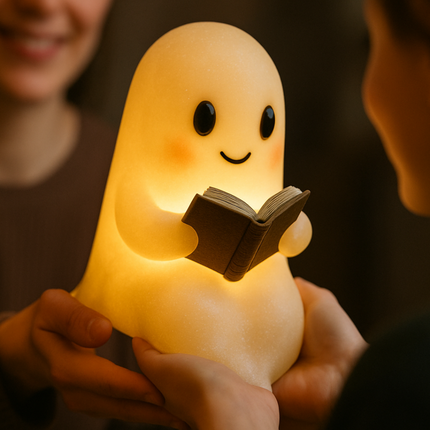 Ghost Table Lamp Night Light with Warm LED Glow | Cute Decor for Bedside and Nursery