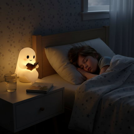 Ghost Table Lamp Night Light with Warm LED Glow | Cute Decor for Bedside and Nursery