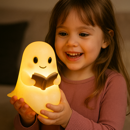 Ghost Table Lamp Night Light with Warm LED Glow | Cute Decor for Bedside and Nursery