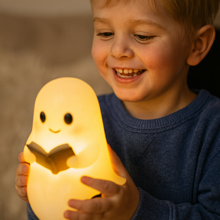 Ghost Table Lamp Night Light with Warm LED Glow | Cute Decor for Bedside and Nursery