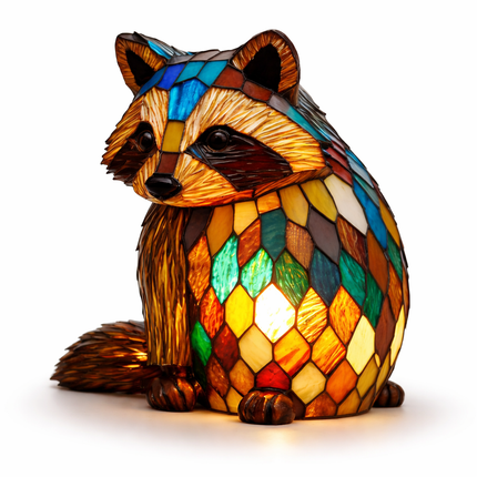 Animal Figurine Table Lamp with Stained Glass Design | Warm LED Accent Light for Cozy Home Decor