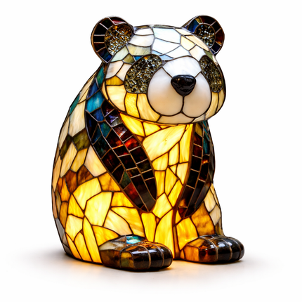 Animal Figurine Table Lamp with Stained Glass Design | Warm LED Accent Light for Cozy Home Decor