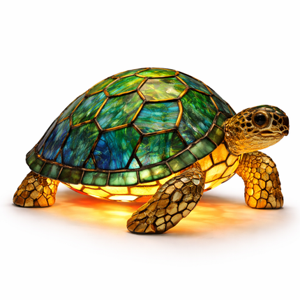 Animal Figurine Table Lamp with Stained Glass Design | Warm LED Accent Light for Cozy Home Decor