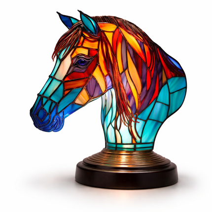 Animal Figurine Table Lamp with Stained Glass Design | Warm LED Accent Light for Cozy Home Decor