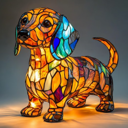 Dog Table Lamp with Warm LED Glow | Decorative Night Light for Pet Lovers