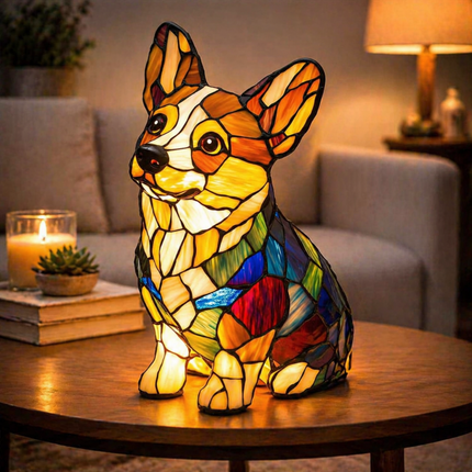 Dog Table Lamp with Warm LED Glow | Decorative Night Light for Pet Lovers