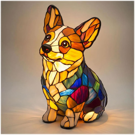 Dog Table Lamp with Warm LED Glow | Decorative Night Light for Pet Lovers
