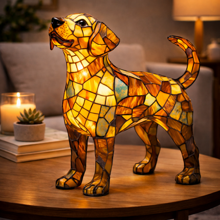 Dog Table Lamp with Warm LED Glow | Decorative Night Light for Pet Lovers