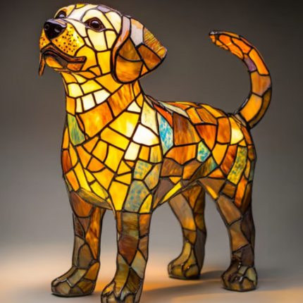 Dog Table Lamp with Warm LED Glow | Decorative Night Light for Pet Lovers