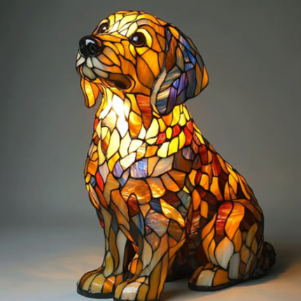 Dog Table Lamp with Warm LED Glow | Decorative Night Light for Pet Lovers