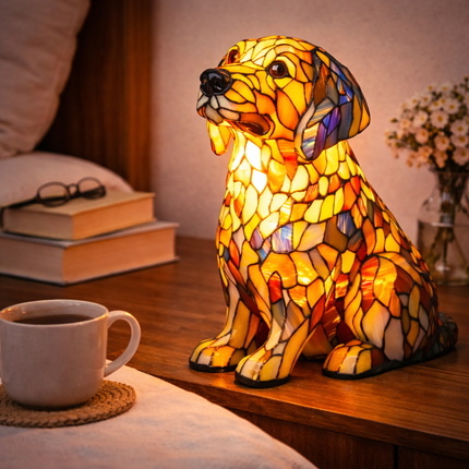 Colorful Dog Table Lamp | USB-Powered LED Night Light for Cozy Ambiance