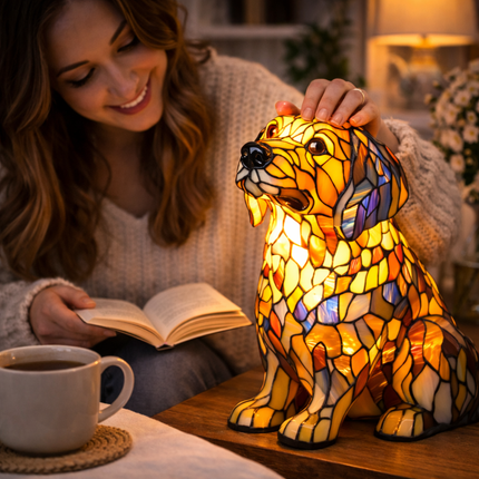 Colorful Dog Table Lamp | USB-Powered LED Night Light for Cozy Ambiance