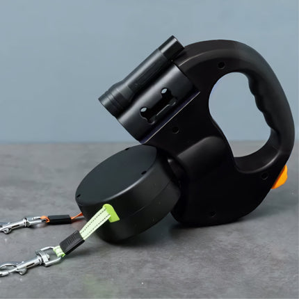 Retractable Dual Dog Leash with Tangle-Reducing Design | Control Two Dogs Up to 3 m for Confident Walks