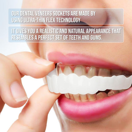 Teeth Veneer Cosmetic Cover Set with Custom Fit | Smile Enhancement for Gaps and Stains