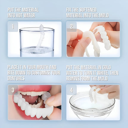 Teeth Veneer Cosmetic Cover Set with Custom Fit | Smile Enhancement for Gaps and Stains