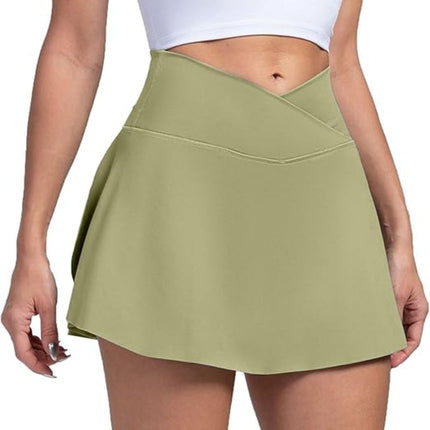 High-Waist Tennis Skirt with Built-In Shorts & Pockets | Comfortable Pickleball Skort for Easy Movement