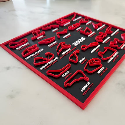 Racing Track Calendar Display Board for 2026 with Compact Design | Stylish Wall Art for Motorsport Enthusiasts
