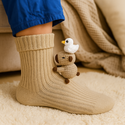 Grip Socks, Warm Winter Slipper Socks for Women and Men with Non Slip Sole – image 8