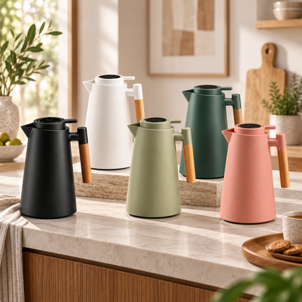 Tea Kettle with Temperature Display, Hot Water Kettle for Coffee, Double Wall Insulated Carafe with Wooden Handle_00