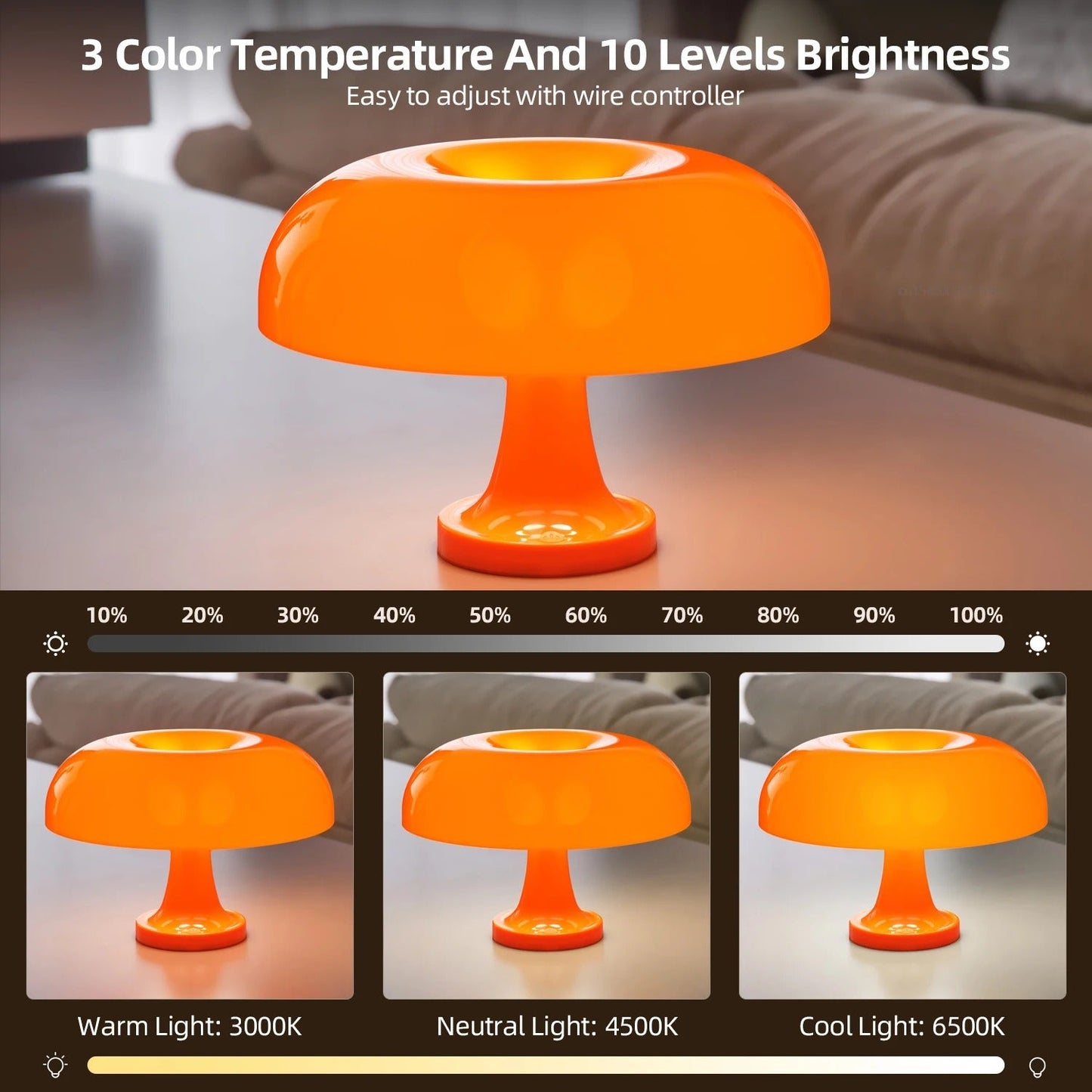 Timeless Elegance | Mushroom Table Lamp with Adjustable Lighting | Versatile Decor for Any Space 5