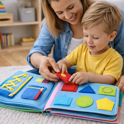 Montessori Felt Activity Book for Toddler Learning with 16 Interactive Stories | Screen-Free Educational Fun for Ages 2-5