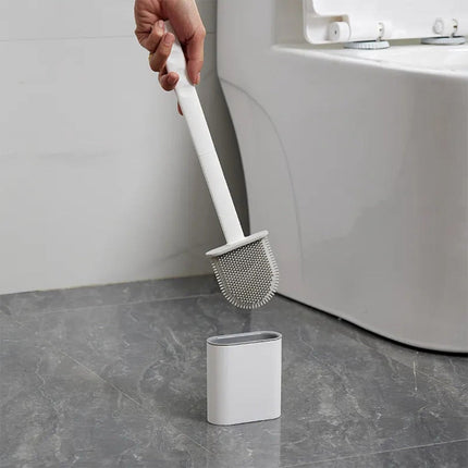 Silicone Toilet Brush with Wall Mounted Holder | Flexible Design for Easy Cleaning and Compact Storage